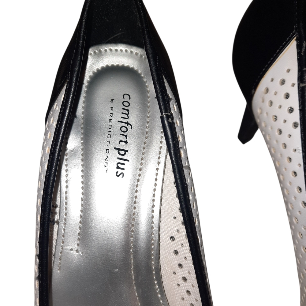 Comfort Plus by Predictions Black and White Heels - Picture 3 of 9